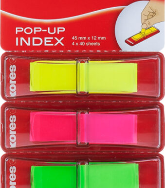 Kores zelfklevende Pagemarkers POP-UP, 45 x 12 mm, kleuren assorti