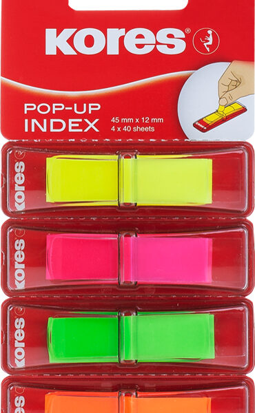 Kores zelfklevende Pagemarkers POP-UP, 45 x 12 mm, kleuren assorti