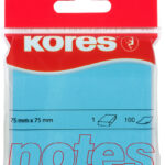 Kores Zelfklevende memo's ´NEON´, 75 x 75 mm, blanco, neon-blauw