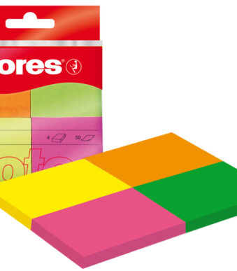 Kores Markeerstrips - papier, 40 x 50 mm, neonkleuren