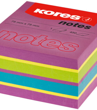 Kores zelfklevende memo's kubus ´Lente´, 75 x 75 mm, 4-kleuren
