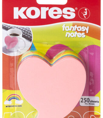 Kores zelfklevende memo's kubus ´Hart´, 250 vel, 5-kleurig