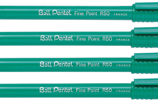 Pentel rollerball Ball Pentel R50, zwart - Recycology
