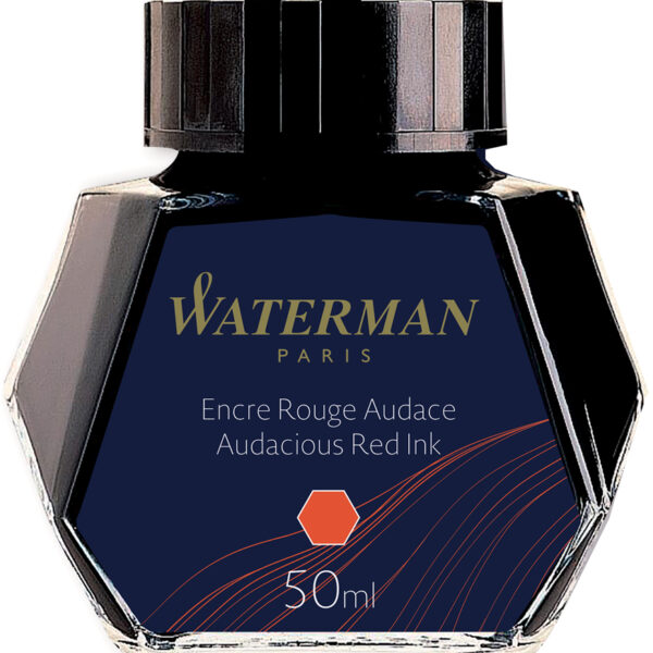 WATERMAN inkt, rood, inhoud: 50 ml in glazen potje