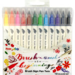 Pentel BrushSignPen penseelstift Twin, set van 12