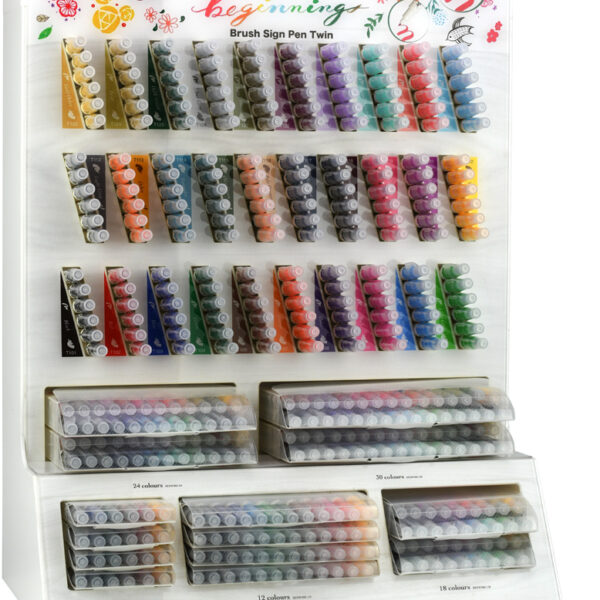Pentel BrushSignPen penseelpen Twin, toonbankdisplay