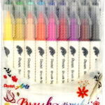 Pentel BrushSignPen penseelstift Twin, set van 18