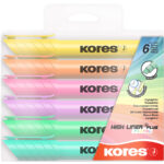 Kores tekstmarker ´HIGH LINER PLUS´, pastelkleuren, 6 stuks in etui
