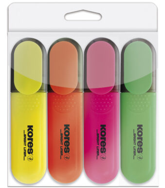 Kores Tekstmarker ´BRIGHT LINER´, 4 in etui