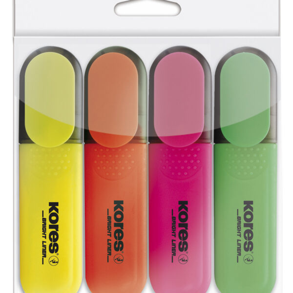 Kores Tekstmarker ´BRIGHT LINER´, 4 in etui