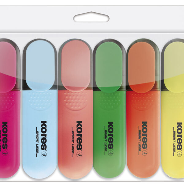 Kores Tekstmarker ´BRIGHT LINER´, 6 in etui