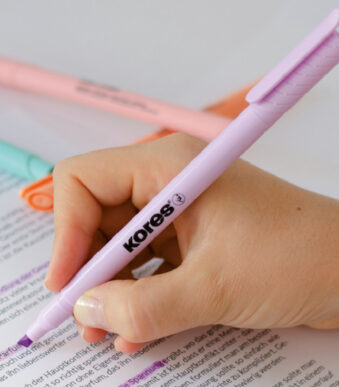 Kores Tekstmarker-Pen 'High Liner Pastel', 6 stuks in etui