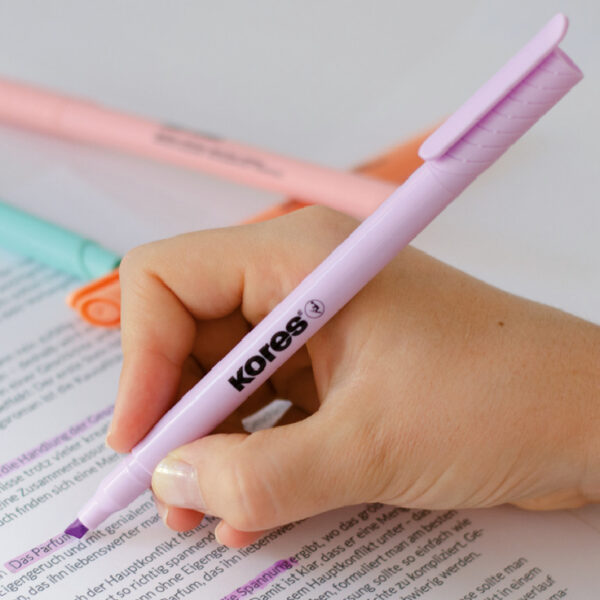 Kores Tekstmarker-Pen 'High Liner Pastel', 6 stuks in etui