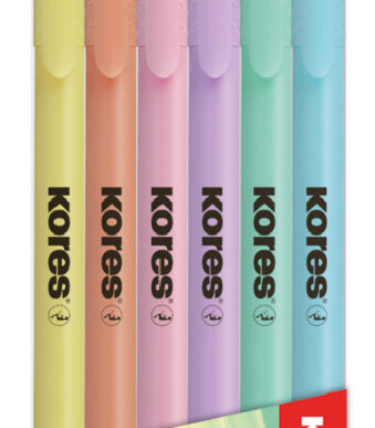 Kores Tekstmarker-Pen 'High Liner Pastel', 6 stuks in etui