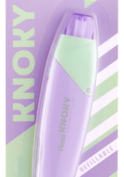 Pentel navulbare correctieroller KNOKY, 5 mm x 6 m, violet