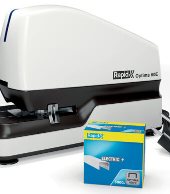 Rapid electrische nietmachine Optima 60E, wit/grijs/blauw
