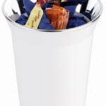 APS tafel-afvalbakje/bestekhouder TOP CHROME, wit