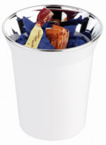 APS tafel-afvalbakje/bestekhouder TOP CHROME, wit