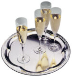 APS partyplateau / serveerblad, rond, diameter: 350 mm, zilver