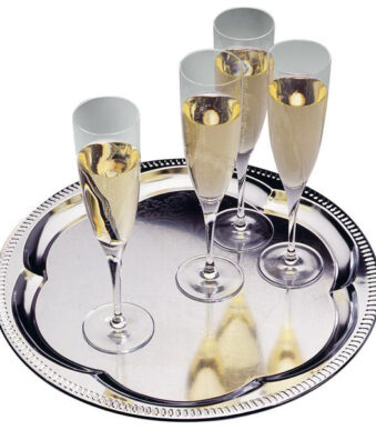 APS partyplateau / serveerblad, rond, diameter: 350 mm, zilver