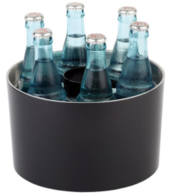 APS conferentie-flessenkoeler, zilver / zwart