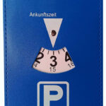 IWH parkeerschijf, van kunstleer, blauw