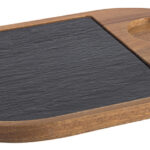 APS serveerplank, natuurleisteen met acaciahout, 2-delig, (B)280 x (D)175 mm