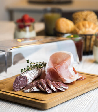 APS bamboe serveerblad met kap, 240 x 185 x 15 mm