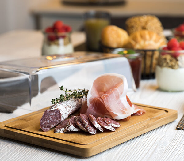 APS bamboe serveerblad met kap, 240 x 185 x 15 mm