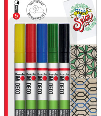 Marabu acrylmarker 'Deco Painter mat', 5 stuks blister