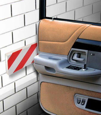 IWH beschermlijst voor de autodeur in de garage, wit / rood