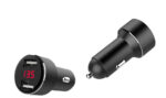 IWH USB autolader met spanningsweergave, 2x USB-A