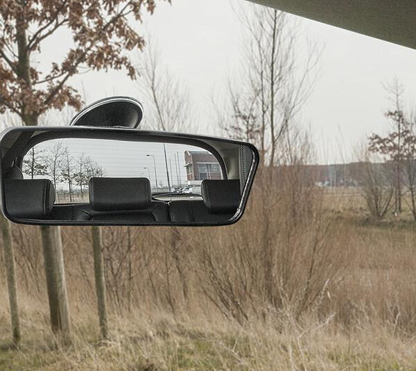 IWH auto-achteruitkijkspiegel met zuignap, zwart