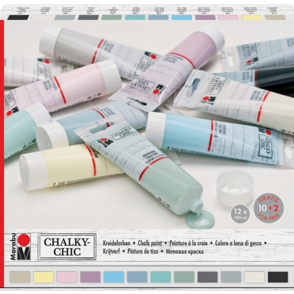 Marabu krijtverf 'Chalky-Chic', 12 x 100 ml