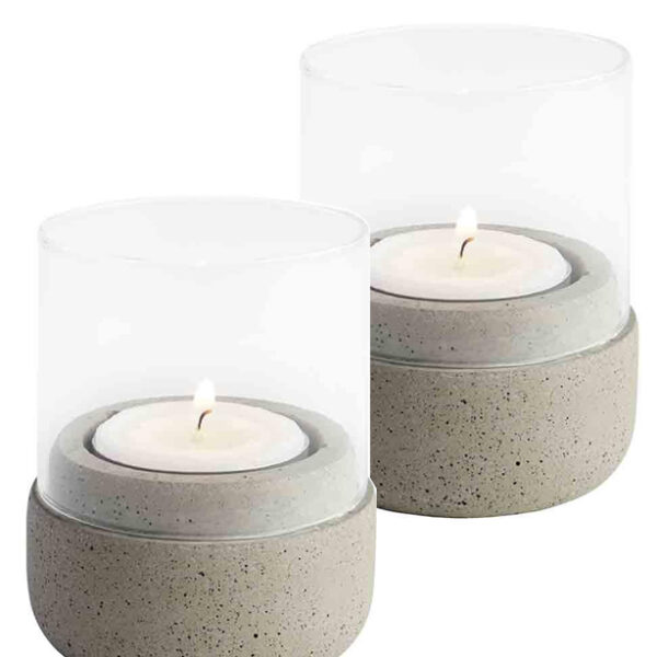 APS windlichten ELEMENT, grijs, set van 2