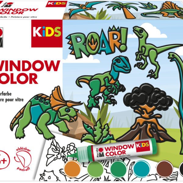 Marabu KiDS Window Color-Set 'Dinosaurier', 6 x 25 ml