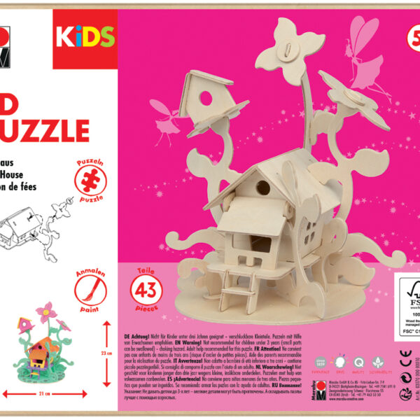 Marabu KiDS 3D Puzzle 'Sprookjeshuis', 43 delen