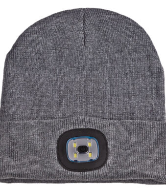 IWH gebreide muts met LED-licht, grijs