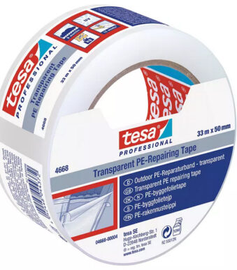 tesa PE-reparatietape, 50 mm x 33 m, transparant
