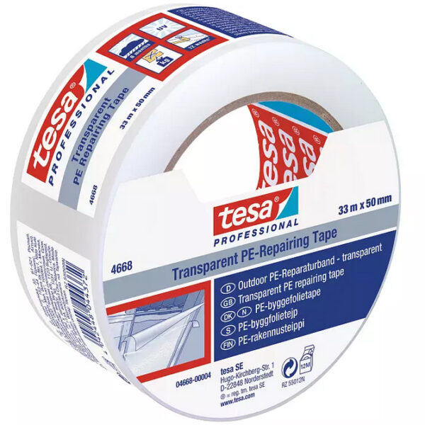 tesa PE-reparatietape, 50 mm x 33 m, transparant