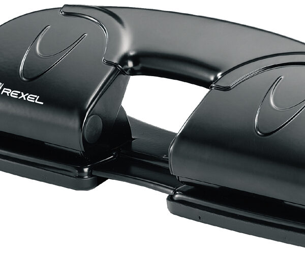 Rexel viergats perforator V412, ponscapaciteit: 12 vel, zwart