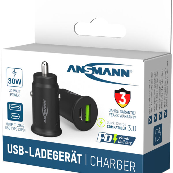 ANSMANN USB-auto-lader In-Car-Charger CC230PD, 2x USB