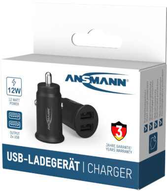 ANSMANN USB-auto-lader In-Car-Charger CC212, 2x USB