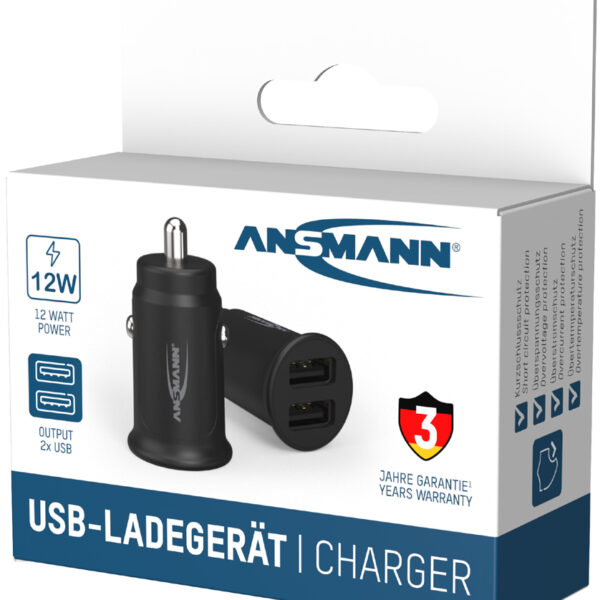 ANSMANN USB-auto-lader In-Car-Charger CC212, 2x USB