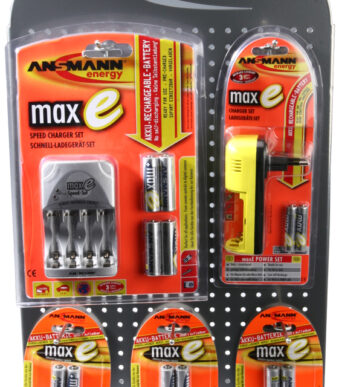 ANSMANN toonbankdisplay van metaal met 16 haken, niet gevuld,