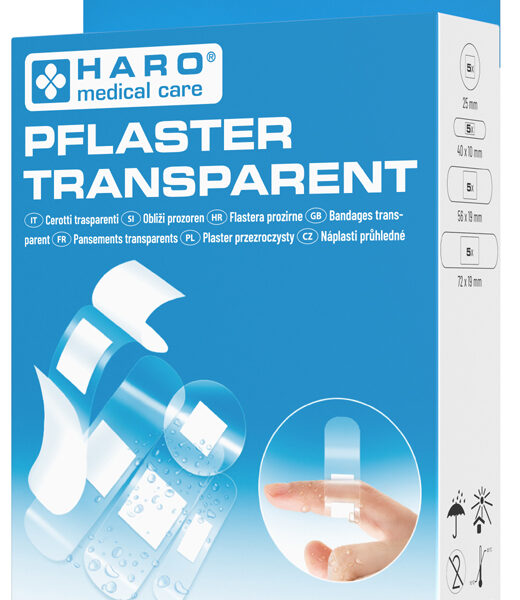 HARO pleister transparant, waterafstotend, pakje van 20