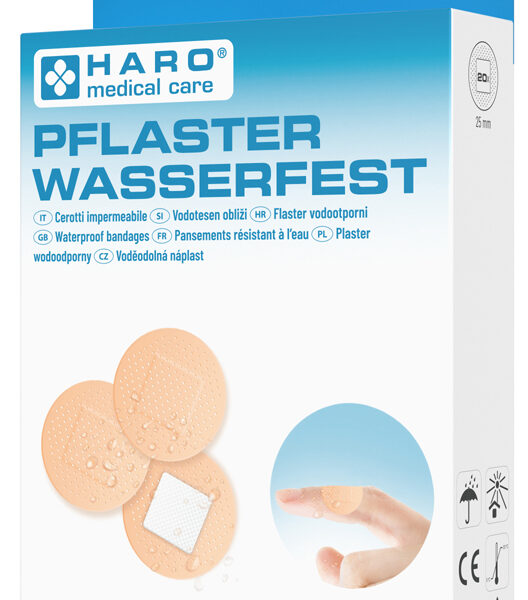 HARO pleister watervast, rond, huidskleur, pakje van 20
