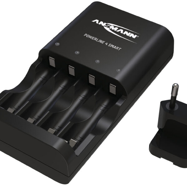 ANSMANN slimme oplader Powerline 4 Smart, zwart