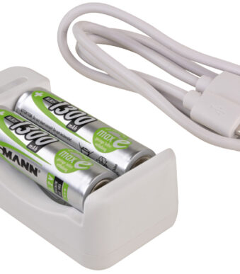 ANSMANN oplader 'Basic II', met 2 x AA batterijen 1.300 mAh