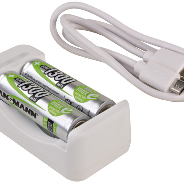 ANSMANN oplader 'Basic II', met 2 x AA batterijen 1.300 mAh